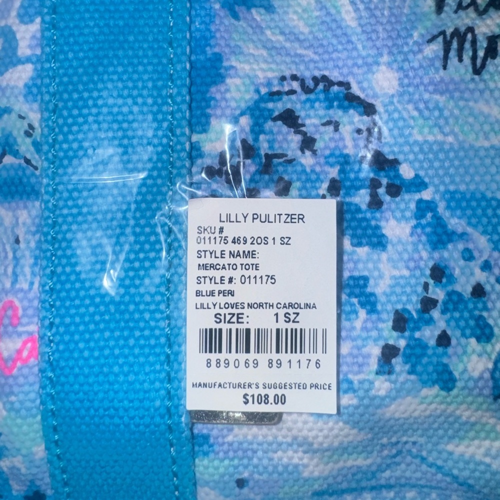 Lilly Pulitzer Mercato Tote Bag Lilly loves North Carolina - Picture 3 of 5